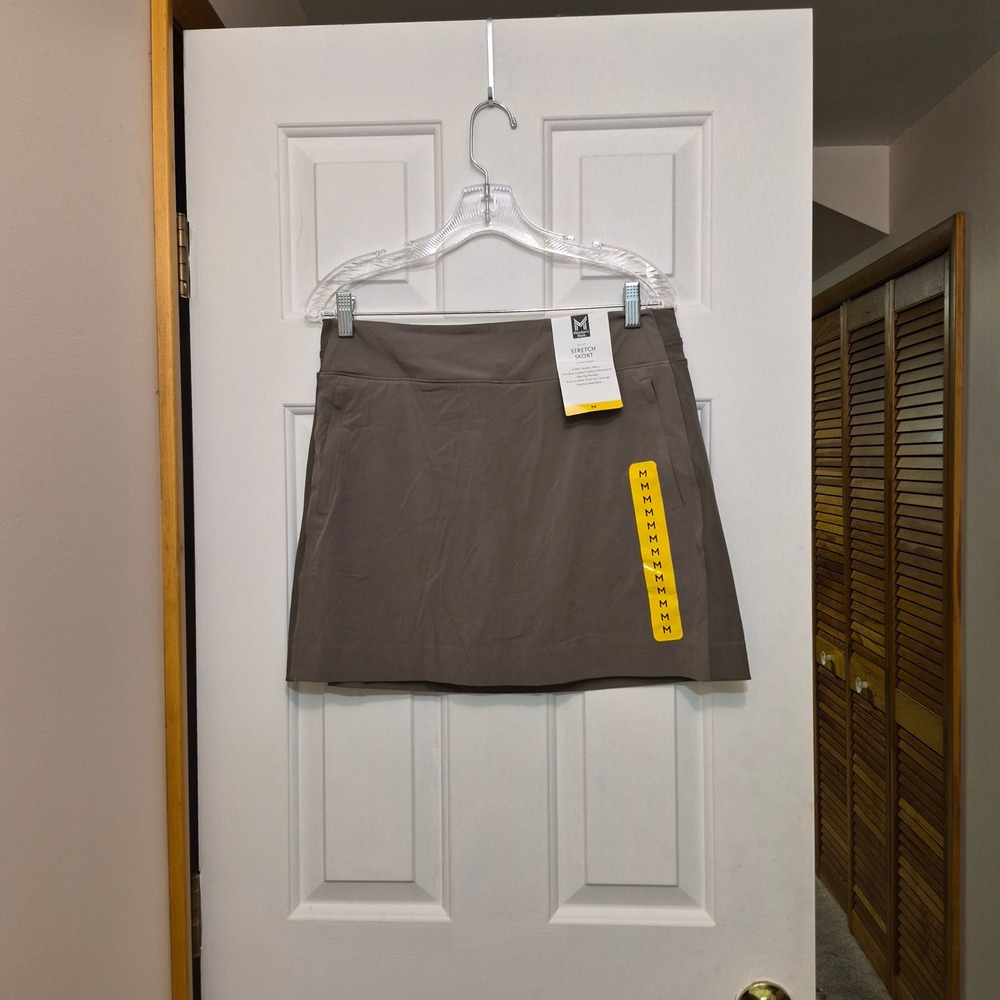 Member's Mark Womens Stretch Skort Brown Mid-Rise Athletic Skirt Size M NWT